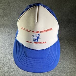 Lolo True Value Hardware Montana foamie trucker hat cap rope Bitterroot VTG (A)